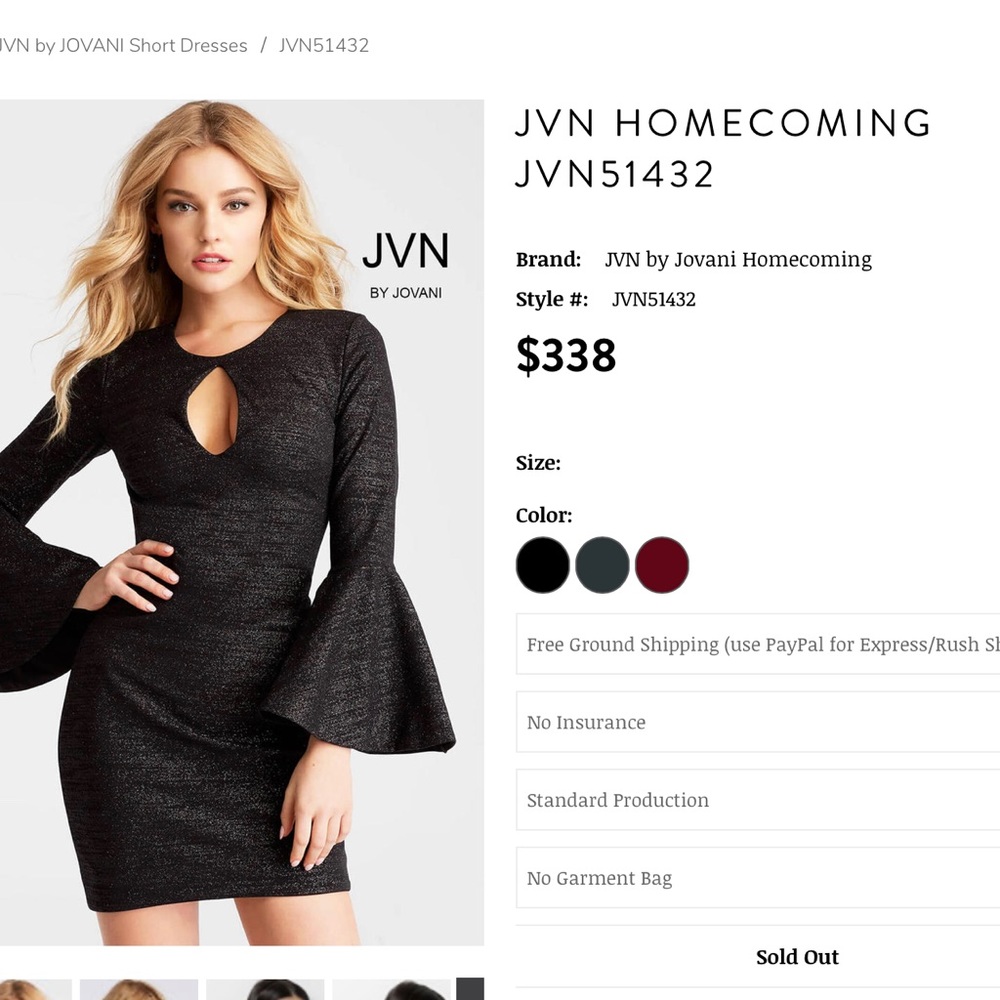 JVN Jovani Homecoming Cocktail Dress Size 2